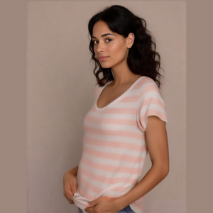 Market and Spruce maternity pink and white striped blouse, size Small, NWT